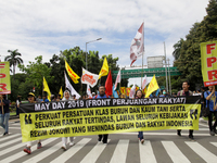 Thousand of labours from various labour organizations commemorating the International Labour Day or knows as May Day in Jakarta on May 1, 20...