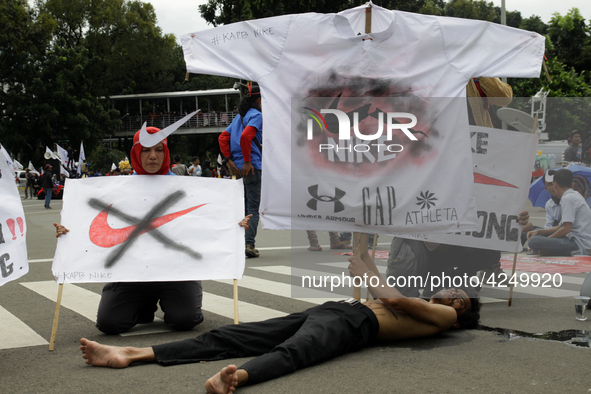 Thousand of labours from various labour organizations commemorating the International Labour Day or knows as May Day in Jakarta on May 1, 20...