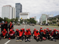 Thousand of labours from various labour organizations commemorating the International Labour Day or knows as May Day in Jakarta on May 1, 20...