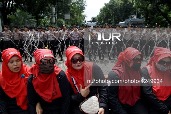 Thousand of labours from various labour organizations commemorating the International Labour Day or knows as May Day in Jakarta on May 1, 20...