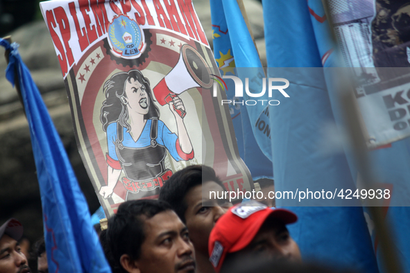 Thousand of labours from various labour organizations commemorating the International Labour Day or knows as May Day in Jakarta on May 1, 20...