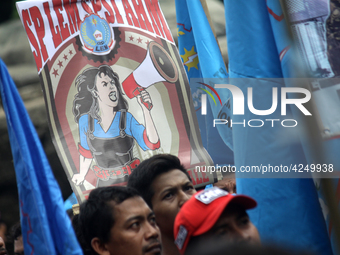 Thousand of labours from various labour organizations commemorating the International Labour Day or knows as May Day in Jakarta on May 1, 20...