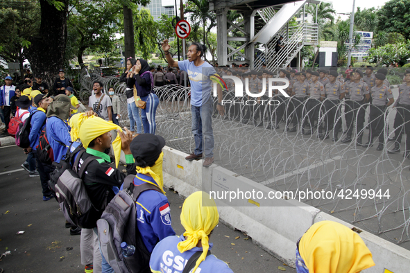 Thousand of labours from various labour organizations commemorating the International Labour Day or knows as May Day in Jakarta on May 1, 20...