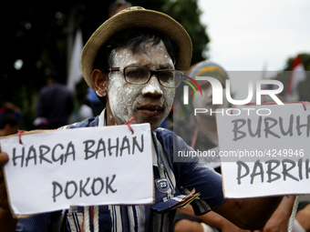 Thousand of labours from various labour organizations commemorating the International Labour Day or knows as May Day in Jakarta on May 1, 20...