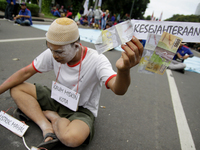 Thousand of labours from various labour organizations commemorating the International Labour Day or knows as May Day in Jakarta on May 1, 20...