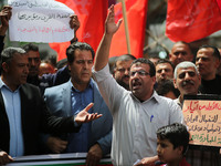 Palestinians take part in a rally marking International Workers' Day, or Labour Day, in Gaza City May 1, 2019. (