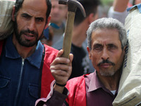 Palestinians take part in a rally marking International Workers' Day, or Labour Day, in Gaza City May 1, 2019. (