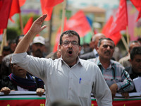 Palestinians take part in a rally marking International Workers' Day, or Labour Day, in Gaza City May 1, 2019. (