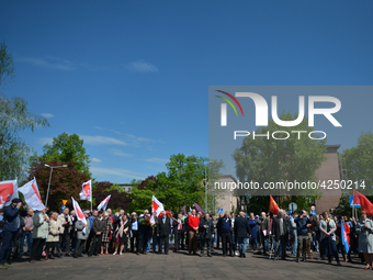 Representatives of leftist circles met at Daszynski Avenue to celebrate May Day outside the Monument to the Military Actions of the Proletar...