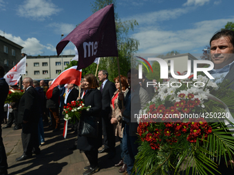 Representatives of leftist circles met at Daszynski Avenue to celebrate May Day outside the Monument to the Military Actions of the Proletar...