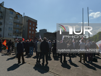 Representatives of leftist circles met at Daszynski Avenue to celebrate May Day outside the Monument to the Military Actions of the Proletar...