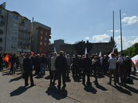 Representatives of leftist circles met at Daszynski Avenue to celebrate May Day outside the Monument to the Military Actions of the Proletar...