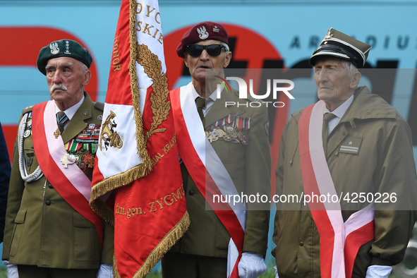 Representatives of leftist circles met at Daszynski Avenue to celebrate May Day outside the Monument to the Military Actions of the Proletar...