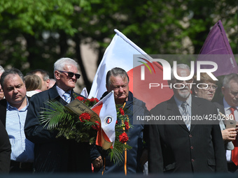 Representatives of leftist circles met at Daszynski Avenue to celebrate May Day outside the Monument to the Military Actions of the Proletar...