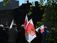 Representatives of leftist circles met at Daszynski Avenue to celebrate May Day outside the Monument to the Military Actions of the Proletar...