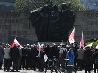 Representatives of leftist circles met at Daszynski Avenue to celebrate May Day outside the Monument to the Military Actions of the Proletar...