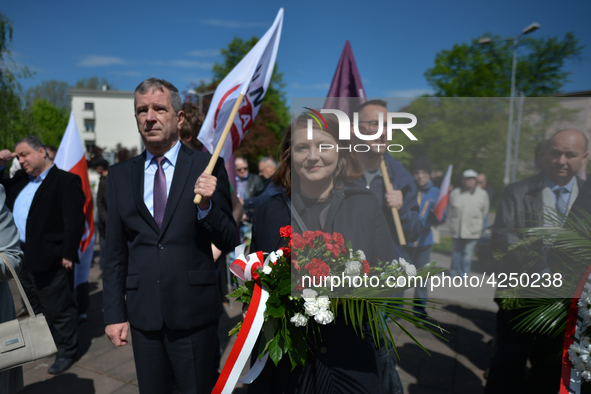 Representatives of leftist circles met at Daszynski Avenue to celebrate May Day outside the Monument to the Military Actions of the Proletar...