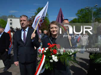 Representatives of leftist circles met at Daszynski Avenue to celebrate May Day outside the Monument to the Military Actions of the Proletar...