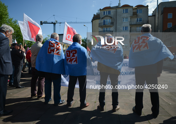 Representatives of leftist circles met at Daszynski Avenue to celebrate May Day outside the Monument to the Military Actions of the Proletar...