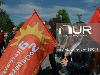 Representatives of leftist circles met at Daszynski Avenue to celebrate May Day outside the Monument to the Military Actions of the Proletar...