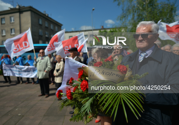 Representatives of leftist circles met at Daszynski Avenue to celebrate May Day outside the Monument to the Military Actions of the Proletar...