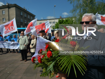 Representatives of leftist circles met at Daszynski Avenue to celebrate May Day outside the Monument to the Military Actions of the Proletar...