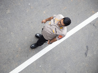 Jakarta, 01 May 2019 : ARGO YUOWONO Jakarta Police Publice Relation Chief Officer known with his friendly smile and attitude with journalist...