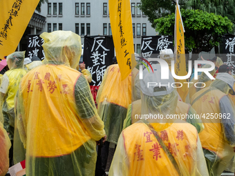 Protesters calling for more holidays, paid leave, more labour rights protections. During 2019 Labor Day March 6,000 workers took the streets...