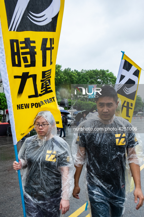 New Pawer Party members taking part at the Annual Labor March During 2019 Labor Day March 6,000 workers took the streets of Taipei City, Tai...