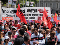 Protesters people' as they take part in the protest called by unions on occasion of May Day celebration in downtown in Madrid, Spain, 01 May...