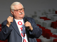 Former President of Poland Lech Walesa during the rally on the Dlugi Targ street is seen in Gdansk, Poland on 4th June 2019 Freedom and Soli...