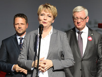 Mayor of Lodz Hanna Zdanowska during the rally on the Dlugi Targ street is seen in Gdansk, Poland on 4th June 2019 Freedom and Solidarity Da...