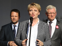 Mayor of Lodz Hanna Zdanowska during the rally on the Dlugi Targ street is seen in Gdansk, Poland on 4th June 2019 Freedom and Solidarity Da...