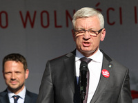 Mayor of Poznan Jacek Jaskowiak during the rally on the Dlugi Targ street is seen in Gdansk, Poland on 4th June 2019 Freedom and Solidarity...