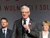 Mayor of Poznan Jacek Jaskowiak during the rally on the Dlugi Targ street is seen in Gdansk, Poland on 4th June 2019 Freedom and Solidarity...