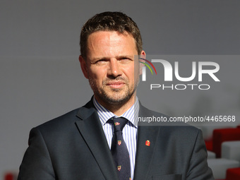 Mayor of Warsaw Rafal Trzaskowski during the rally on the Dlugi Targ street is seen in Gdansk, Poland on 4th June 2019 Freedom and Solidarit...