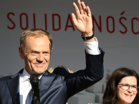 President of the European Council Donald Tusk during the rally on the Dlugi Targ street is seen in Gdansk, Poland on 4th June 2019 Freedom a...