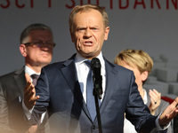 President of the European Council Donald Tusk during the rally on the Dlugi Targ street is seen in Gdansk, Poland on 4th June 2019 Freedom a...