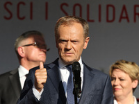 President of the European Council Donald Tusk during the rally on the Dlugi Targ street is seen in Gdansk, Poland on 4th June 2019 Freedom a...