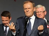 President of the European Council Donald Tusk during the rally on the Dlugi Targ street is seen in Gdansk, Poland on 4th June 2019 Freedom a...