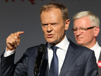 President of the European Council Donald Tusk during the rally on the Dlugi Targ street is seen in Gdansk, Poland on 4th June 2019 Freedom a...