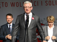 Mayor of Poznan Jacek Jaskowiak during the rally on the Dlugi Targ street is seen in Gdansk, Poland on 4th June 2019 Freedom and Solidarity...