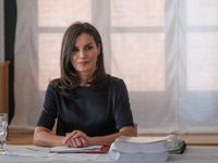 Queen Letizia of Spain visits a traditional Students Residence (Residencia de Estudiantes) on June 06, 2019 in Madrid, Spain.  (