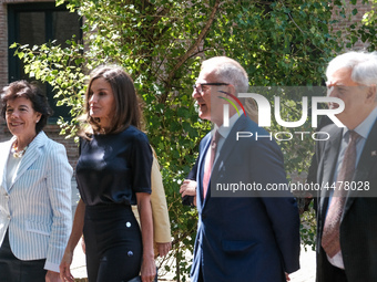 Queen Letizia of Spain visits a traditional Students Residence (Residencia de Estudiantes) on June 06, 2019 in Madrid, Spain.  (