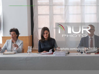 Queen Letizia of Spain visits a traditional Students Residence (Residencia de Estudiantes) on June 06, 2019 in Madrid, Spain.  (