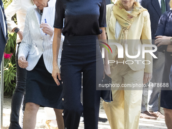 Queen Letizia of Spain visits a traditional Students Residence (Residencia de Estudiantes) on June 06, 2019 in Madrid, Spain. (