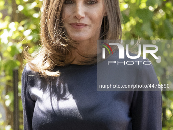 Queen Letizia of Spain visits a traditional Students Residence (Residencia de Estudiantes) on June 06, 2019 in Madrid, Spain. (