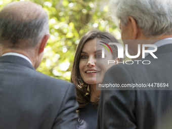 Queen Letizia of Spain visits a traditional Students Residence (Residencia de Estudiantes) on June 06, 2019 in Madrid, Spain. (