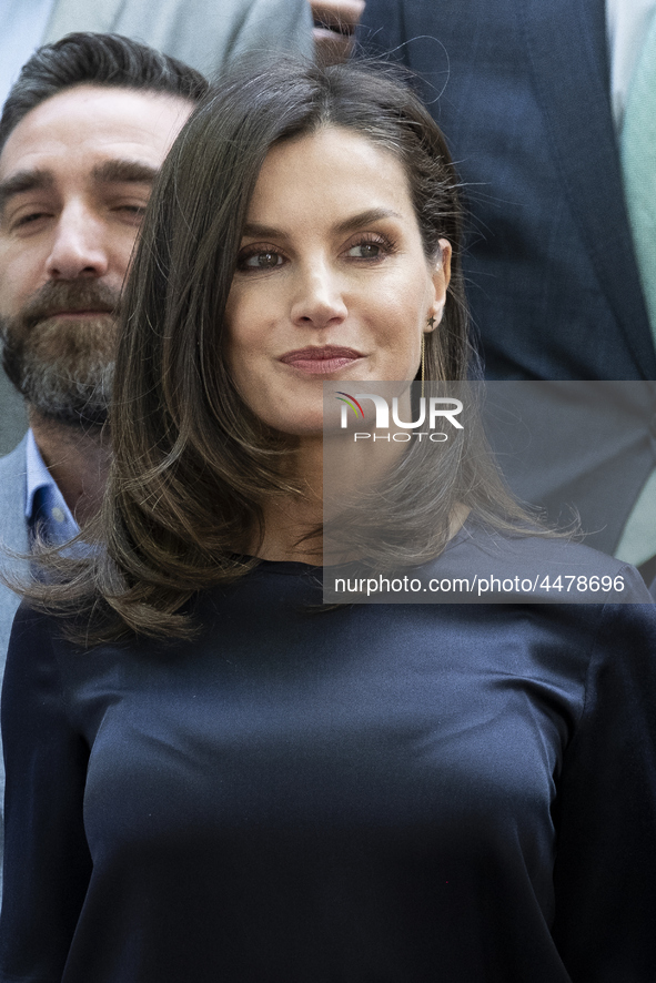 Queen Letizia of Spain visits a traditional Students Residence (Residencia de Estudiantes) on June 06, 2019 in Madrid, Spain. 