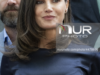 Queen Letizia of Spain visits a traditional Students Residence (Residencia de Estudiantes) on June 06, 2019 in Madrid, Spain. (